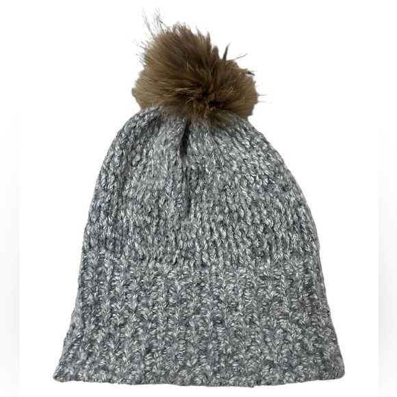 MARC CAIN Knitted Pom Pom Beanie Gray main image 4